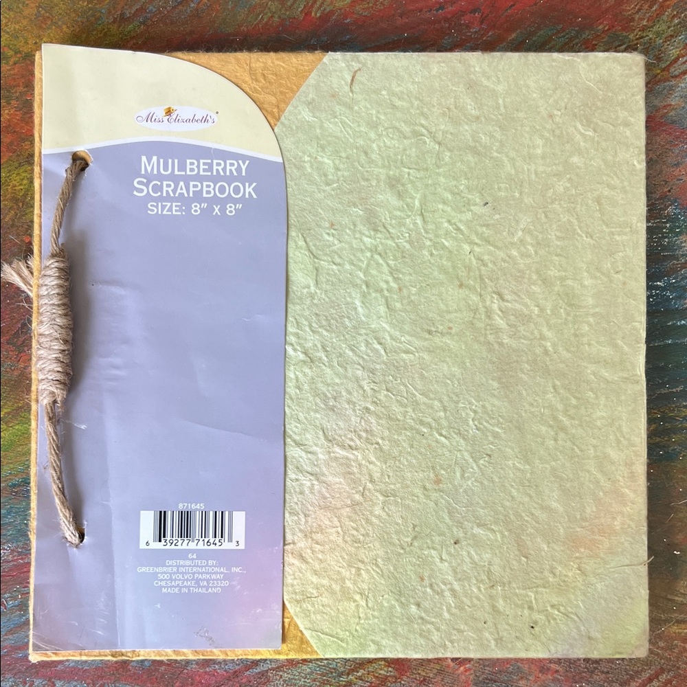 Mulberry Scrapbook with Twine Binding sized 8" x 8" Brand New Crafting Journal